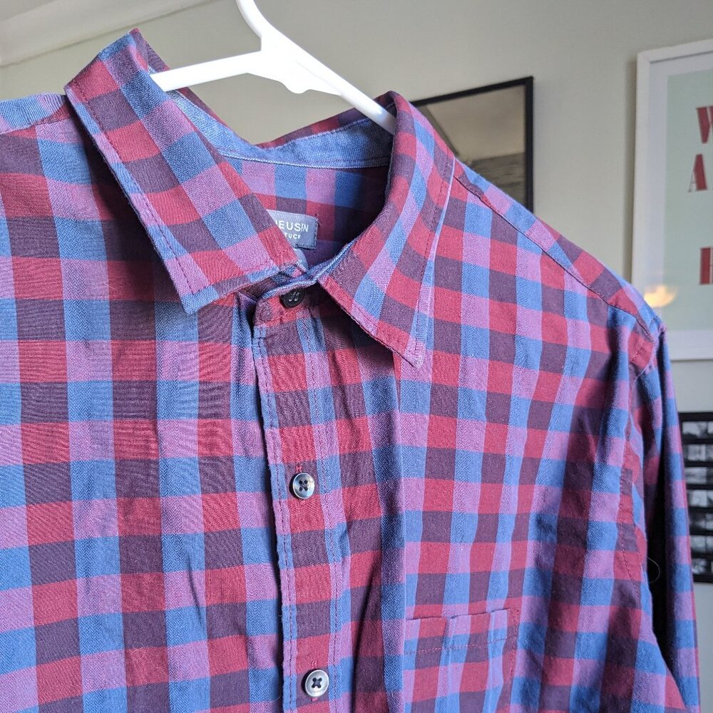 Van Heusen Plaid Red and Blue Shirt